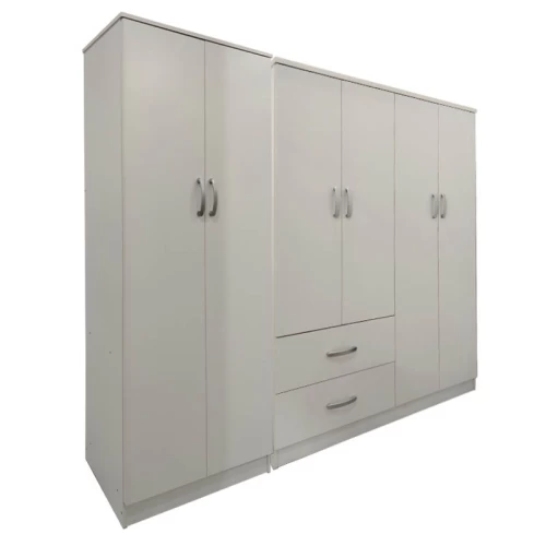 Ντουλάπα Εξάφυλλη Athos Ι Λευκή 200,5X42X180Εκ