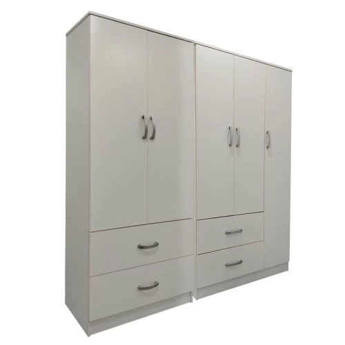 Ντουλάπα Πεντάφυλλη Athos Λευκή 170X42X180Εκ
