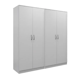 Ντουλάπα Τετράφυλλη Athos Ι Λευκή 160X42X180Εκ