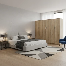 Ντουλάπα Εξάφυλλη Athos I Sonoma 240X42X180Εκ