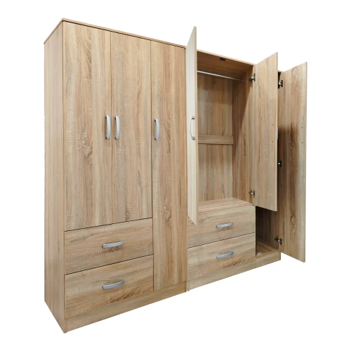 Ντουλάπα Εξάφυλλη Athos Sonoma 180X42X180Εκ