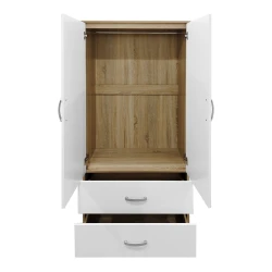 Ντουλάπα Τετράφυλλη Athos Sonoma-Λευκό 160X42X180Εκ