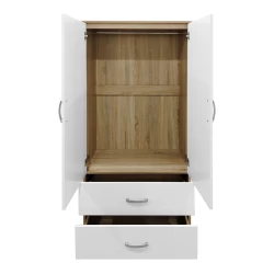 Ντουλάπα Εξάφυλλη Athos I Sonoma-Λευκό 240X42X180Εκ