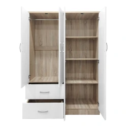 Ντουλάπα Εξάφυλλη Athos Ι Sonoma-Λευκό 200.5X42X180Εκ