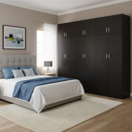 Ντουλάπα Εξάφυλλη Με Πατάρι Athos Ιι Wenge 240X42X240Εκ