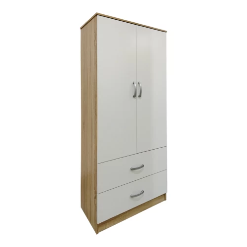 Ντουλάπα Τετράφυλλη Με Πατάρι Athos Sonoma-Λευκή 160X42X240Εκ