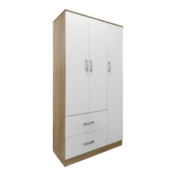 Ντουλάπα Εξάφυλλη Με Πατάρι Athos Sonoma-Λευκή 180X42X240Εκ