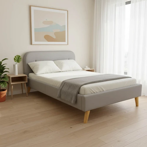 Κρεβάτι Lumilux Ύφασμα Σε Γκρι Απόχρωση 160X200Εκ