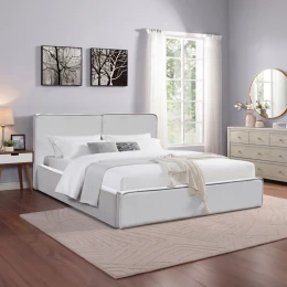Κρεβάτι Διπλό Zento Γκρι Μπεζ Ύφασμα 160X200Εκ