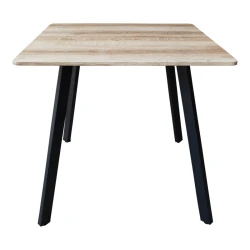 Τραπέζι Squaro Sonoma Mdf Με Μαύρα Μεταλλικά Πόδια 80X80X75Εκ