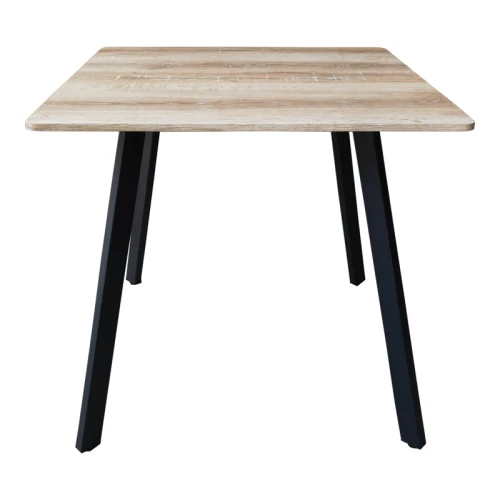 Τραπέζι Squaro Sonoma Mdf Με Μαύρα Μεταλλικά Πόδια 80X80X75Εκ