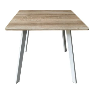Τραπέζι Squaro Sonoma Mdf Με Λευκά Μεταλλικά Πόδια 80X80X75Εκ