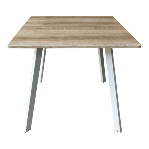 Τραπέζι Squaro Sonoma Mdf Με Λευκά Μεταλλικά Πόδια 80X80X75Εκ