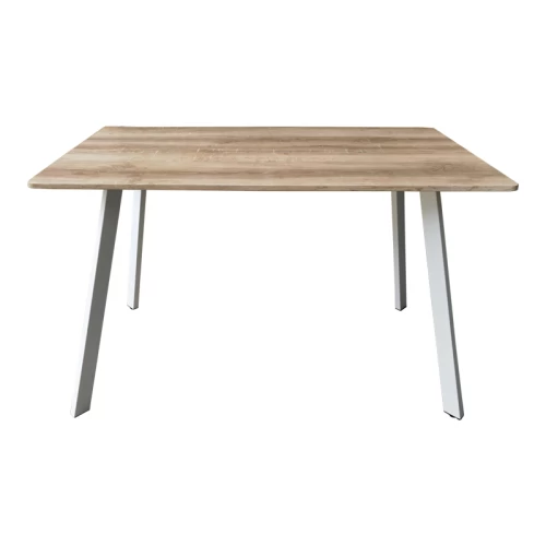 Τραπέζι Squaro Sonoma Mdf Με Λευκά Μεταλλικά Πόδια 120X70X75Εκ