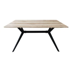 Τραπέζι Ezali Sonoma Mdf Με Μαύρα Μεταλλικά Πόδια 140X80X75Εκ