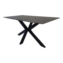 Τραπέζι Bethan Sintered Stone-Μέταλλο Μαύρο Μαρμάρου-Μαύρο 160X80X75Εκ