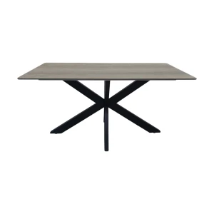 Τραπέζι Bethan Sonoma Με Γκρι Mdf Και Μαύρο Μέταλλο 160X80X75Εκ