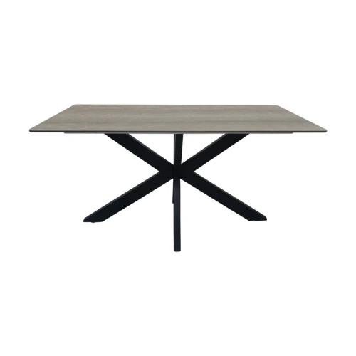 Τραπέζι Bethan Sonoma Με Γκρι Mdf Και Μαύρο Μέταλλο 160X80X75Εκ