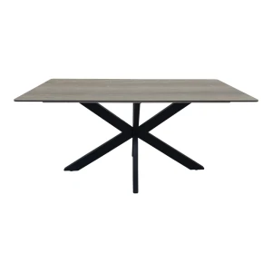 Τραπέζι Bethan Sonoma Με Γκρι Mdf Και Μαύρο Μέταλλο 180X90X75Εκ