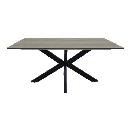 Τραπέζι Bethan Sonoma Με Γκρι Mdf Και Μαύρο Μέταλλο 180X90X75Εκ