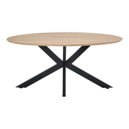 Τραπέζι Makrey Sonoma Mdf- Μαύρα Μεταλλικά Πόδια 160X90X75Εκ