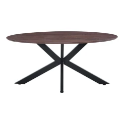 Τραπέζι Makrey Καρυδί Mdf- Μαύρα Μεταλλικά Πόδια 160X90X75Εκ