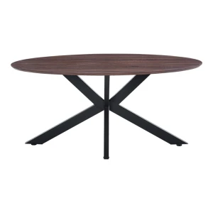 Τραπέζι Makrey Καρυδί Mdf- Μαύρα Μεταλλικά Πόδια 160X90X75Εκ