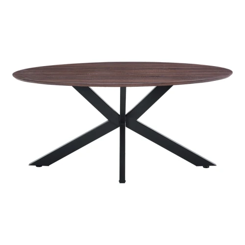 Τραπέζι Makrey Καρυδί Mdf- Μαύρα Μεταλλικά Πόδια 160X90X75Εκ