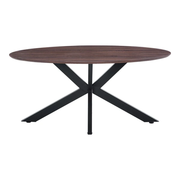 Τραπέζι Makrey Καρυδί Mdf- Μαύρα Μεταλλικά Πόδια 160X90X75Εκ