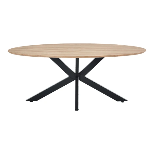 Τραπέζι Makrey Sonoma Mdf- Μαύρα Μεταλλικά Πόδια 180X90X75Εκ