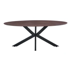 Τραπέζι Makrey Καρυδί Mdf- Μαύρα Μεταλλικά Πόδια 180X90X75Εκ