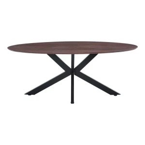 Τραπέζι Makrey Καρυδί Mdf- Μαύρα Μεταλλικά Πόδια 180X90X75Εκ