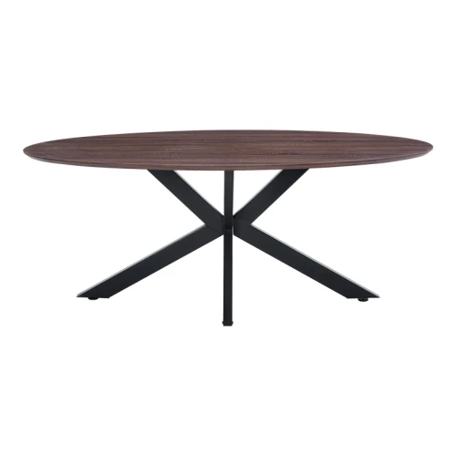 Τραπέζι Makrey Καρυδί Mdf- Μαύρα Μεταλλικά Πόδια 180X90X75Εκ