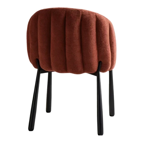 Καρέκλα Denna Ύφασμα Terracotta-Μαύρα Μεταλλικά Πόδια 52X60X85Εκ