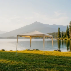 Κιόσκι Gazebo Μεταλλικός Σκελετός - Ύφασμα Μπεζ 3X3M