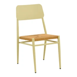 Καρέκλα Giardino Στοιβαζόμενη Αλουμίνιο Σε Μπεζ -Pe Rattan Σε Φυσική Απόχρωση 45X56X82Εκ
