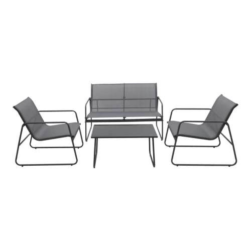 Σαλόνι Εξωτερικού Χώρου Veranda Textilene-Μέταλλο Σε Ανθρακί Απόχρωση