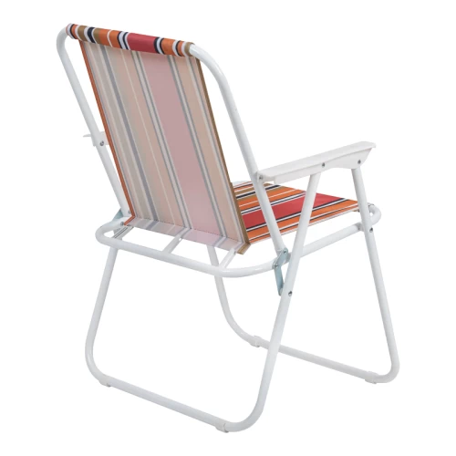 Καρεκλάκι Παραλίας-Camping Jette Ροζ Ριγέ-Λευκό Μέταλλο 53X56X73Εκ