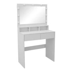 Τουαλέτα Κρεβατοκάμαρας Vanity Με Led Λευκό 80X40X140Εκ
