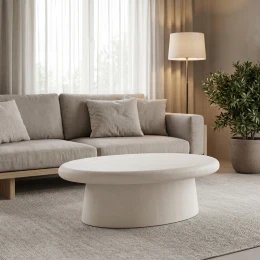 Τραπέζι Σαλονιού Herona Mdf Λευκό 100X60X32Εκ
