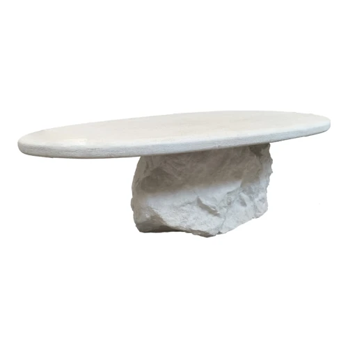 Τραπέζι Σαλονιού Zinol Mdf-Polyresin Λευκό 105X62X32Εκ