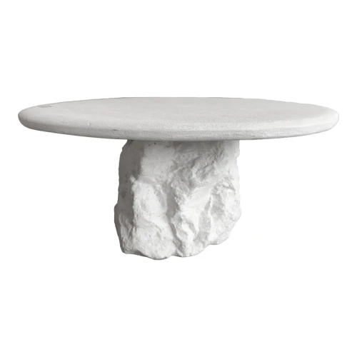 Τραπέζι Σαλονιού Zinol Mdf-Polyresin Λευκό Φ80X36Εκ