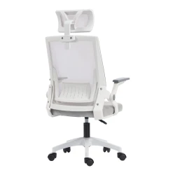 Καρέκλα Γραφείου Plymot Λευκή - Mesh Γκρι 48X58X112-122Εκ