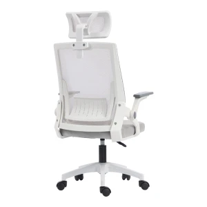 Καρέκλα Γραφείου Plymot Λευκή - Mesh Γκρι 48X58X112-122Εκ