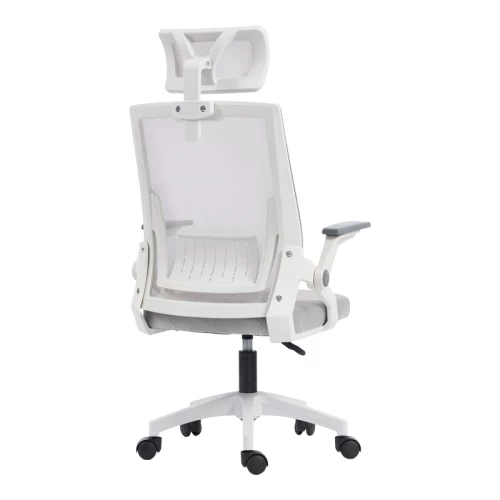 Καρέκλα Γραφείου Plymot Λευκή - Mesh Γκρι 48X58X112-122Εκ