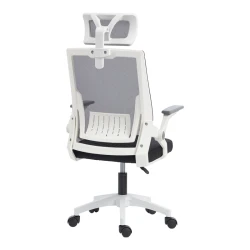 Καρέκλα Γραφείου Plymot Λευκή - Mesh Μαύρο 48X58X112-122Εκ