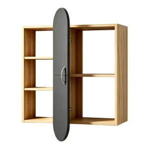 Ραφιέρα Τοίχου Jonna Sonoma Με Ανθρακί Mdf 60X10X80Εκ
