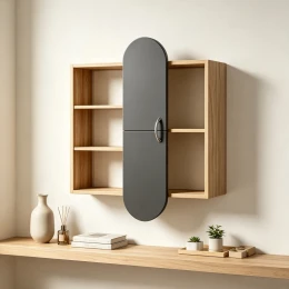 Ραφιέρα Τοίχου Jonna Sonoma Με Ανθρακί Mdf 60X10X80Εκ