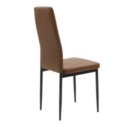 Καρέκλα Parker Cappuccino Pu Με Μεταλλικό Μαύρο Πόδι 41X48X96Εκ