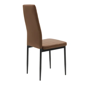 Καρέκλα Parker Cappuccino Pu Με Μεταλλικό Μαύρο Πόδι 41X48X96Εκ